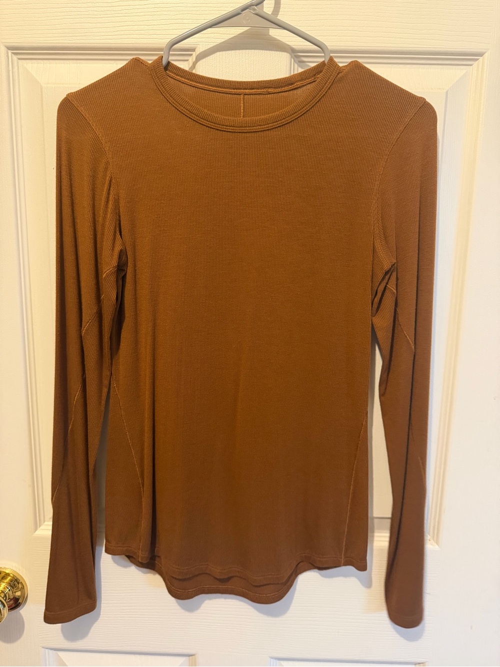 lululemon athletica Long-Sleeve Crewneck Top in Caramel Brown